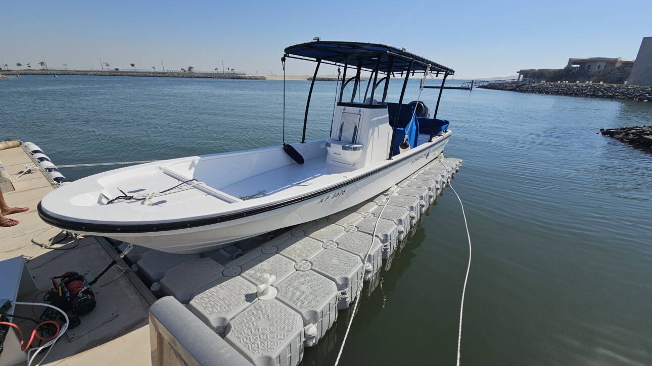 Floating boat dock for private waterfront property in abu dhabi