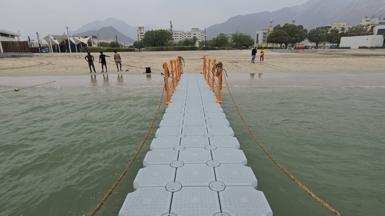 Custom floating pontoon for diving center in the UAE