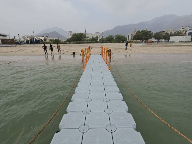 Custom floating pontoon for diving center in the UAE
